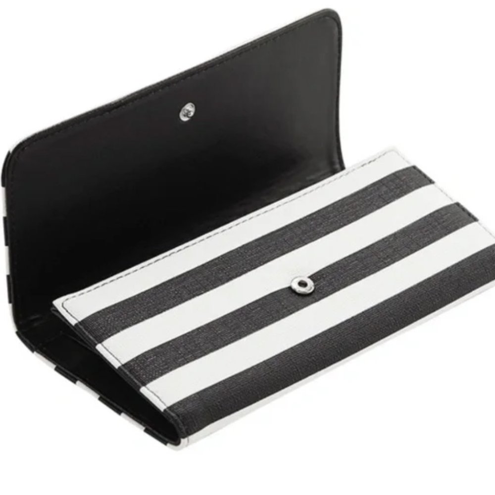 Kut From The Cloth Wallet Striped Slim Vegan Tri-fold with Dust Bag New Sealed